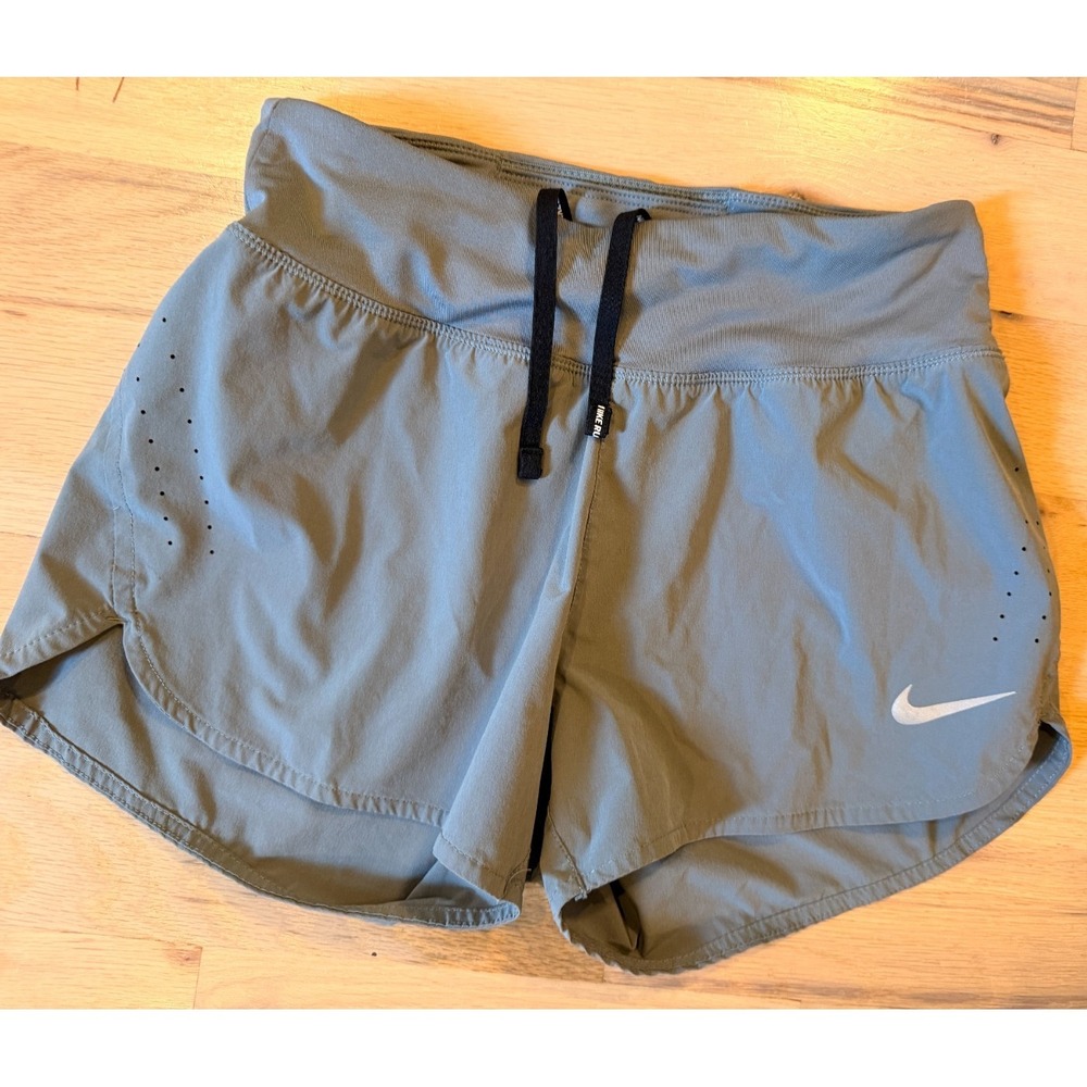 Nike Running Women's Gray Shorts Size Small Unlined Laser Cut Vent Drawstring